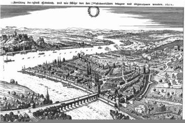 1632 Koblenz Merian Stahlstich - bis zur Zerstrung 1688